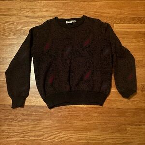 Vintage Men's Black Wool Sweater